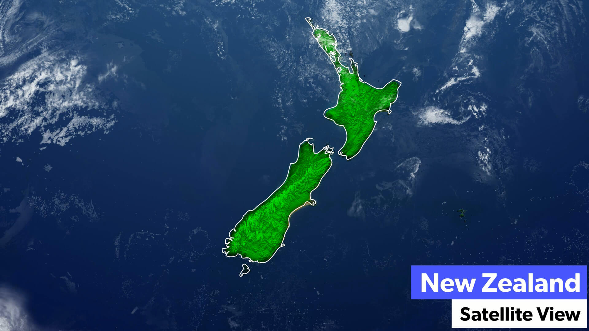 New Zealand Satellite Map